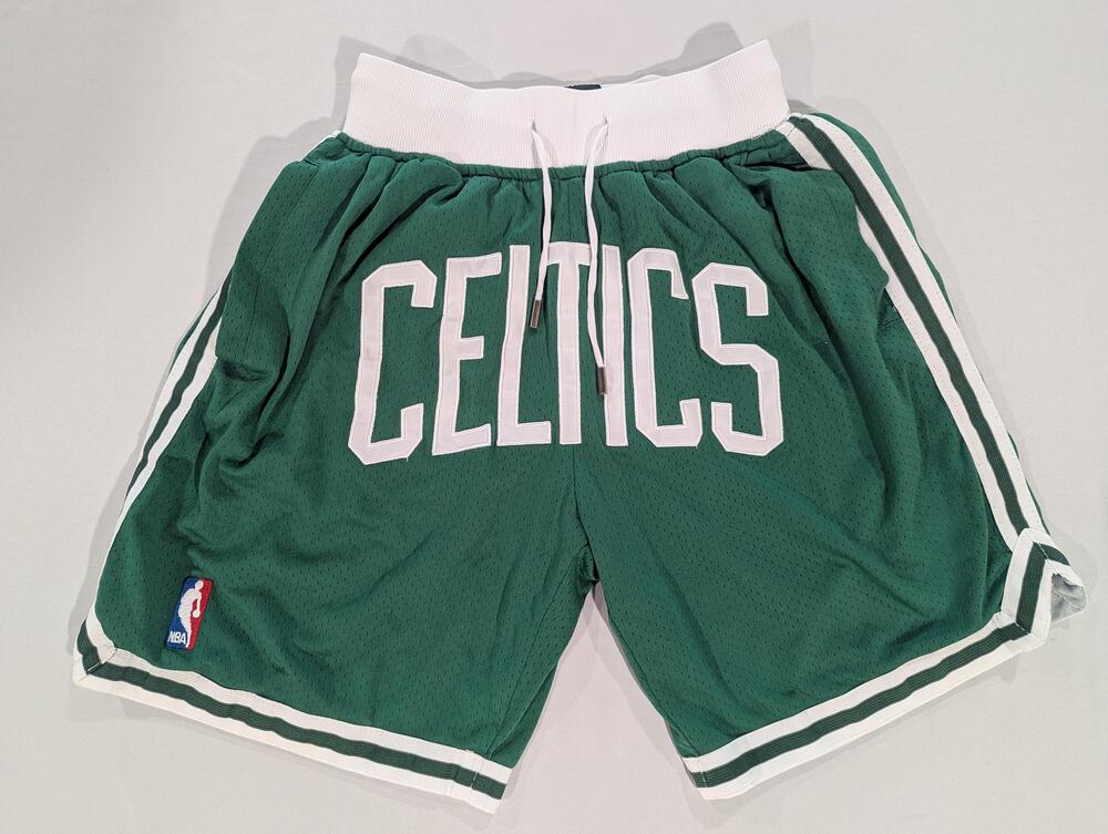 Boston Celtics Shorts Mens Medium Green NBA Basketball Just Don Mesh Wordmark